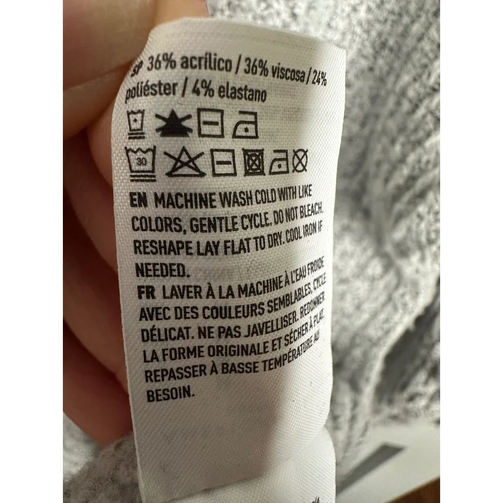 American Eagle Women's Gray Knit Sweater‎ Crew Neck Long Sleeve Casual Size Med - Picture 6 of 9